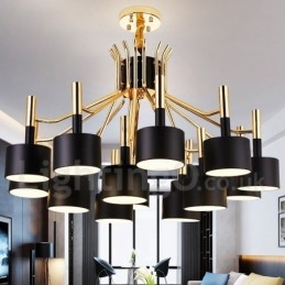 15 Luzes 2 Camadas Moderno Estilo Contemporâneo Lustre Lâmpada Luz