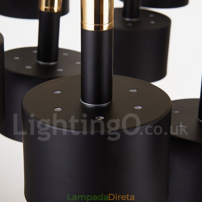 15 Luzes 2 Camadas Moderno Estilo Contemporâneo Lustre Lâmpada Luz