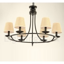 Lustre retrô country de 6 luzes com uma única camada