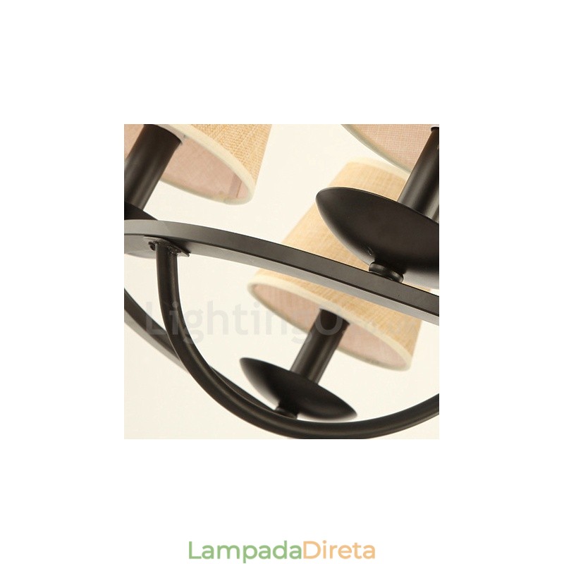 Lustre retrô country de 6 luzes com uma única camada