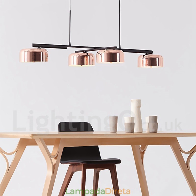 Lustre giratório moderno contemporâneo de 4 níveis de luz única