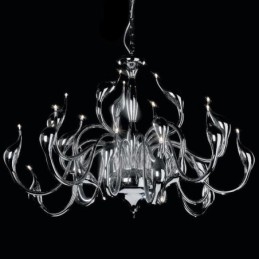 Lustre moderno de cisne com 24 luzes G4 cromado lâmpada incluída