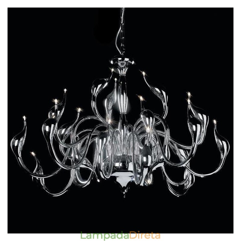 Lustre moderno de cisne com 24 luzes G4 cromado lâmpada incluída