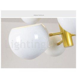 Lustre moderno contemporâneo branco de 10 luzes