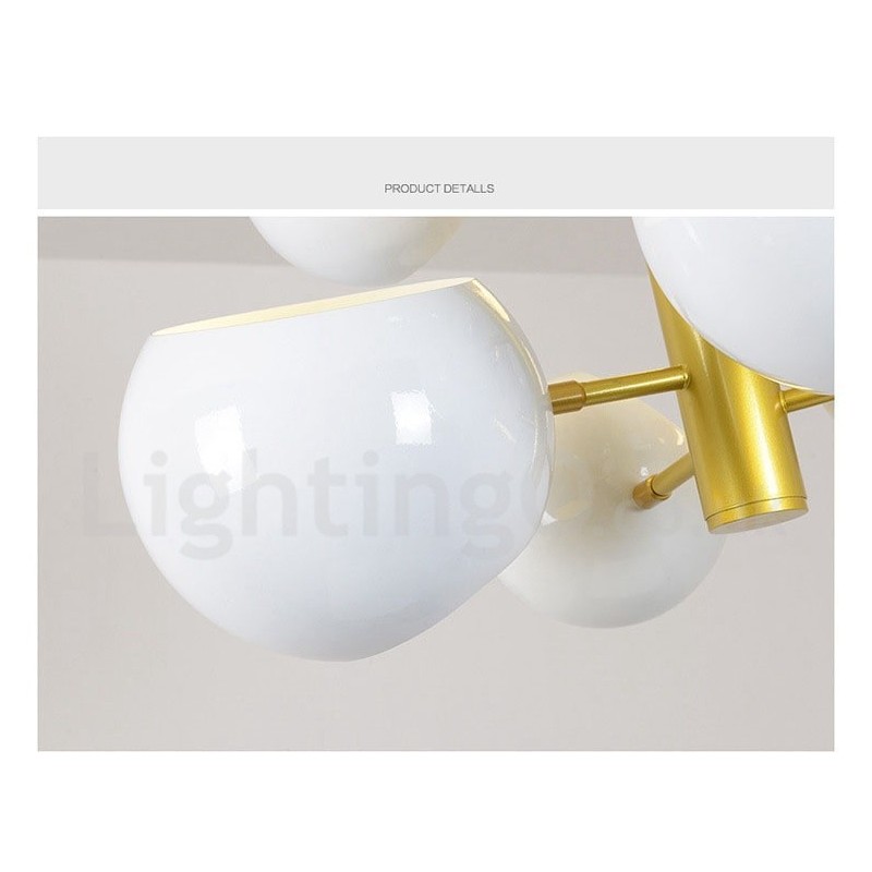Lustre moderno contemporâneo branco de 10 luzes