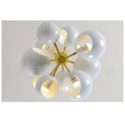 Lustre moderno contemporâneo branco de 10 luzes