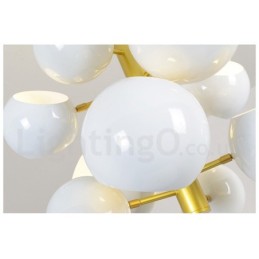 Lustre moderno contemporâneo branco de 10 luzes