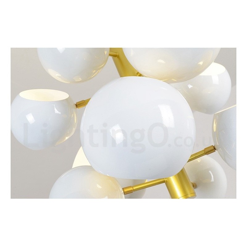 Lustre moderno contemporâneo branco de 10 luzes
