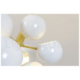 Lustre moderno contemporâneo branco de 10 luzes