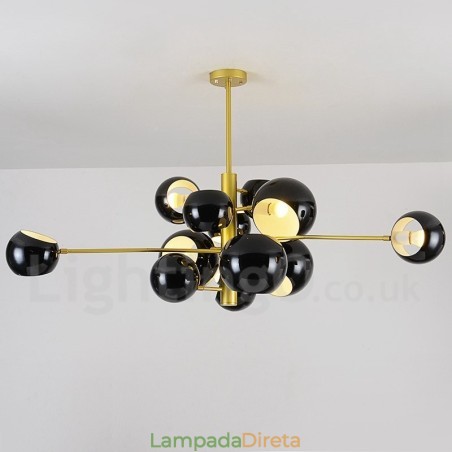 Preto 13 Luz Moderna Contemporânea Lustre Lâmpada Luz Preto 13 Luz Moderna Contemporânea Lustre Lâmpada Luz