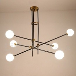 Lustre moderno contemporâneo de 6 luzes e 3 níveis