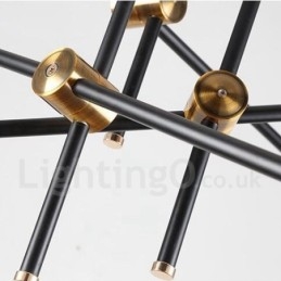 Lustre moderno contemporâneo de 6 luzes e 3 níveis