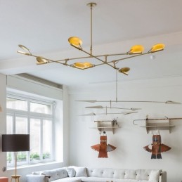 Lustre moderno contemporâneo de 8 luzes