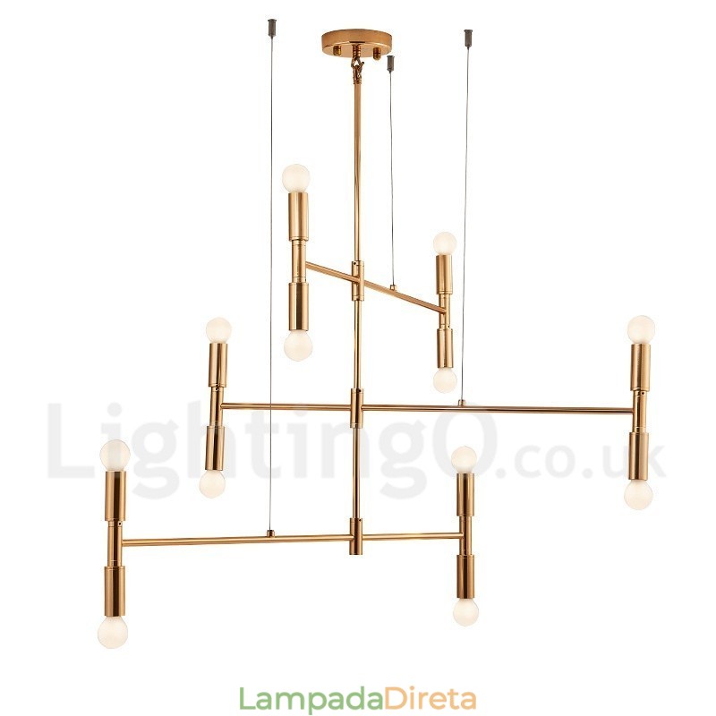 8 Luzes 3 Camadas Moderno Contemporâneo Lustre Lâmpada Luz