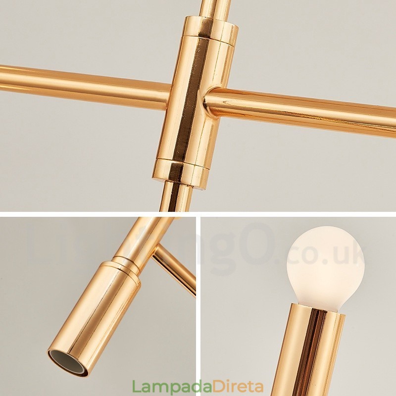 8 Luzes 3 Camadas Moderno Contemporâneo Lustre Lâmpada Luz