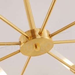 Lustre moderno contemporâneo rotativo de 8 luzes