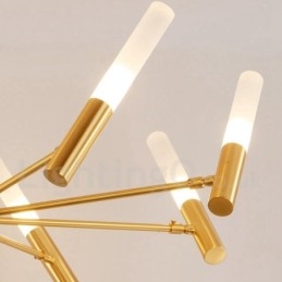 Lustre moderno contemporâneo rotativo de 8 luzes