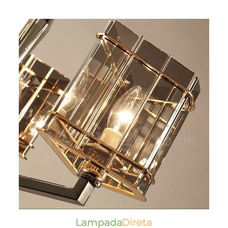 Lustre moderno contemporâneo de 3 níveis com luz única
