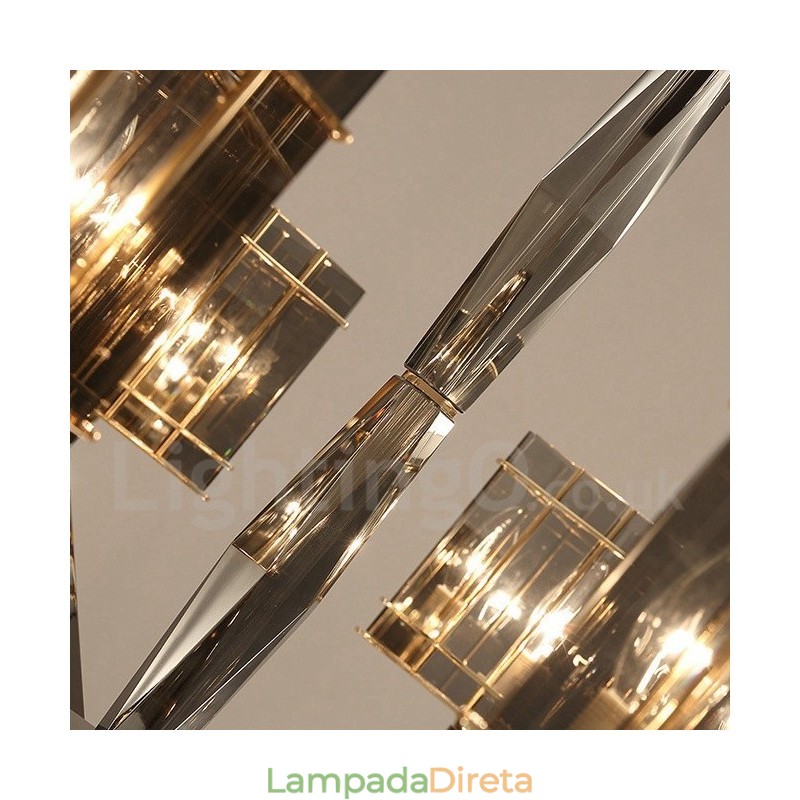 Lustre moderno contemporâneo de 3 níveis com luz única