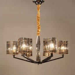 Lustre moderno contemporâneo de 6 luzes de nível único