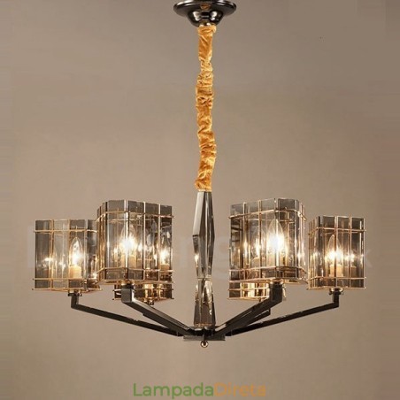Lustre moderno contemporâneo de 6 luzes de nível único Lustre moderno contemporâneo de 6 luzes de nível único