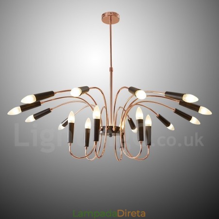 Lustre moderno contemporâneo de 2 níveis e 18 luzes Lustre moderno contemporâneo de 2 níveis e 18 luzes