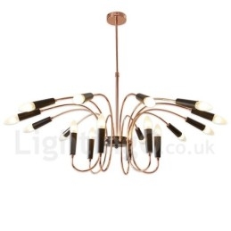 Lustre moderno contemporâneo de 2 níveis e 18 luzes