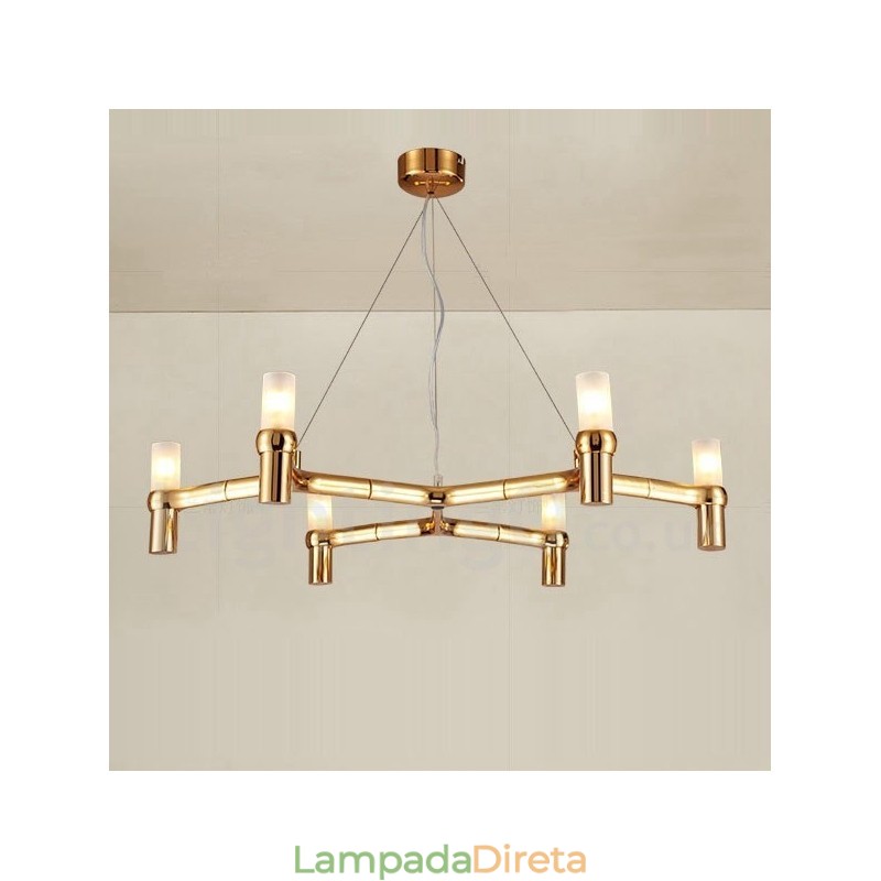 6 Luzes Camada Única Moderna Contemporânea Lustre Lâmpada Luz