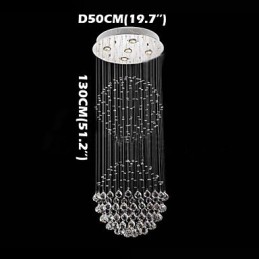 Luminária pendente moderna de cristal, lustre com 5 luzes, candeeiro de teto em cristal transparente, luminárias de teto