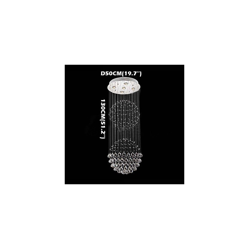 Luminária pendente moderna de cristal, lustre com 5 luzes, candeeiro de teto em cristal transparente, luminárias de teto