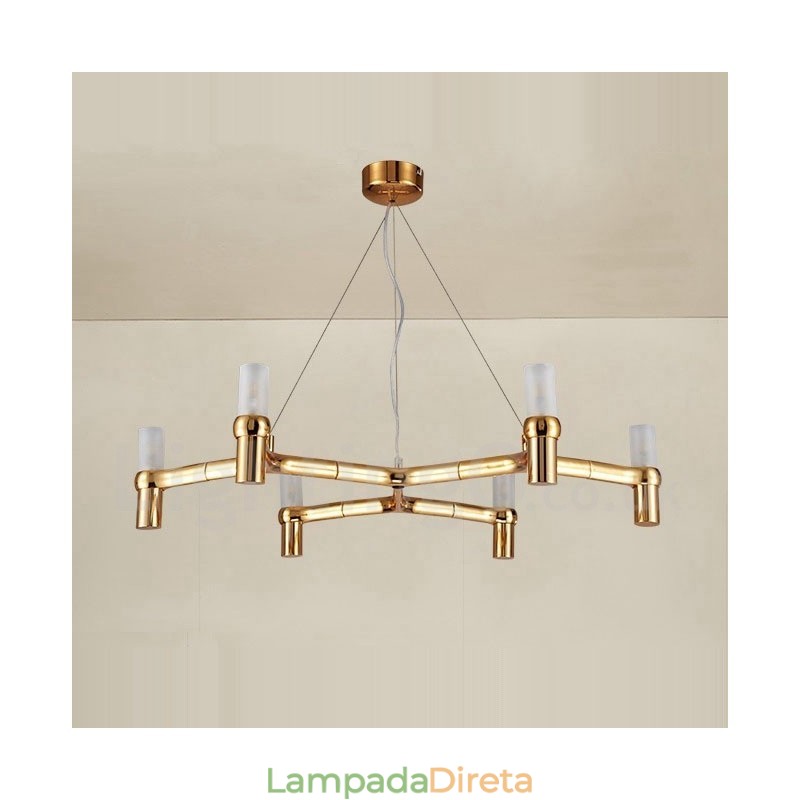6 Luzes Camada Única Moderna Contemporânea Lustre Lâmpada Luz