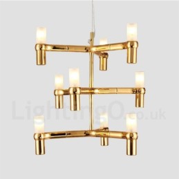 9 Luzes 3 Camadas Moderno Contemporâneo Lustre Lâmpada Luz