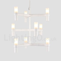 9 Luzes 3 Camadas Moderno Contemporâneo Lustre Lâmpada Luz