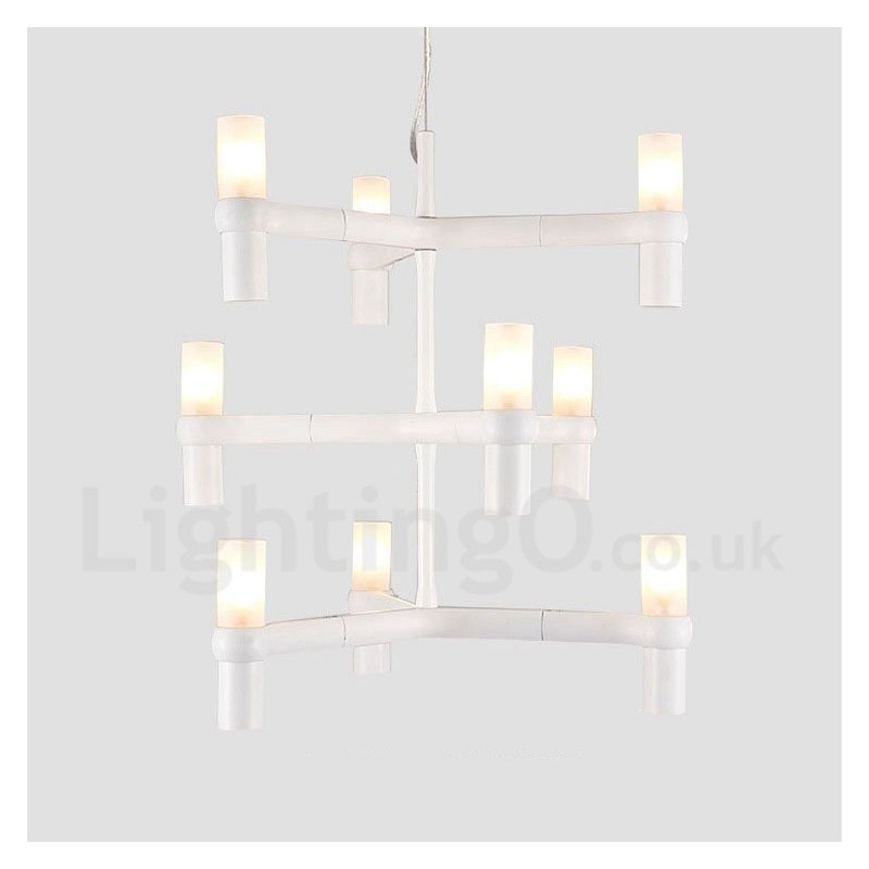9 Luzes 3 Camadas Moderno Contemporâneo Lustre Lâmpada Luz