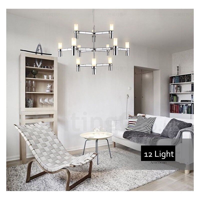 12 Luzes 3 Camadas Moderno Contemporâneo Lustre Lâmpada Luz