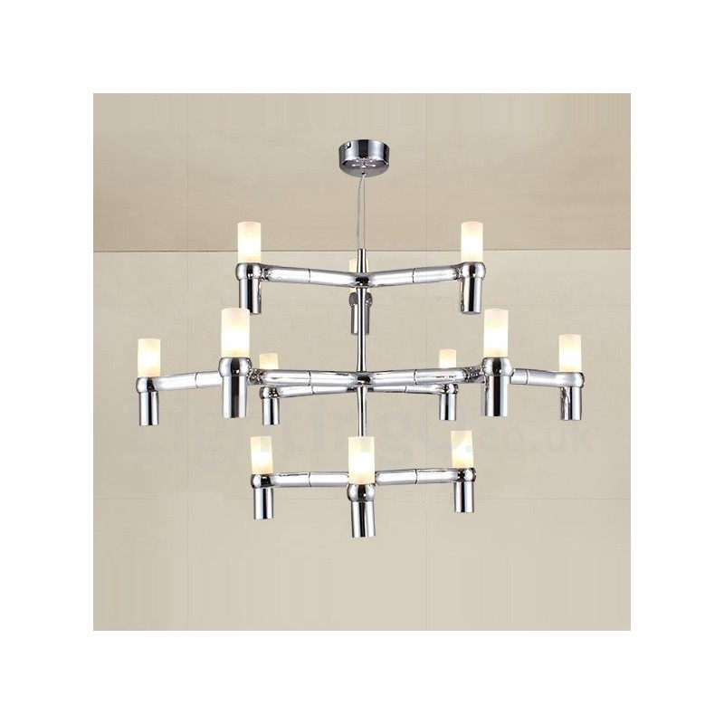 12 Luzes 3 Camadas Moderno Contemporâneo Lustre Lâmpada Luz