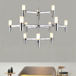 12 Luzes 3 Camadas Moderno Contemporâneo Lustre Lâmpada Luz