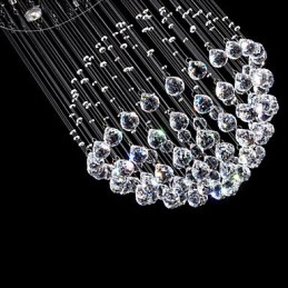 Luminária pendente moderna de cristal, lustre com 5 luzes, candeeiro de teto em cristal transparente, luminárias de teto