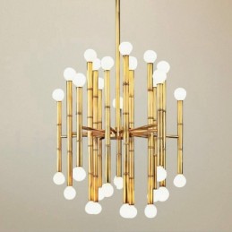 Lustre moderno contemporâneo de 30 luzes e 2 níveis para iluminação