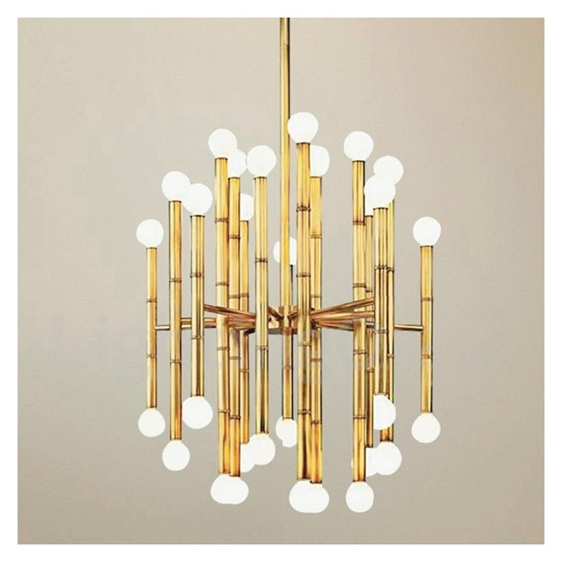 Lustre moderno contemporâneo de 30 luzes e 2 níveis para iluminação