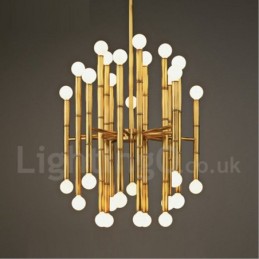 Lustre moderno contemporâneo de 30 luzes e 2 níveis para iluminação