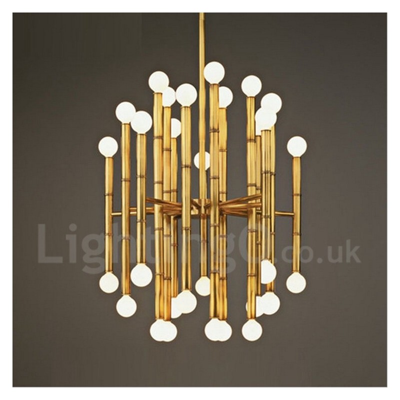 Lustre moderno contemporâneo de 30 luzes e 2 níveis para iluminação