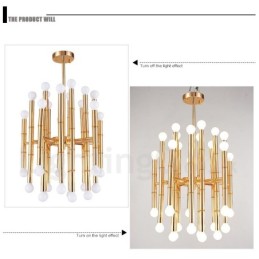 Lustre moderno contemporâneo de 30 luzes e 2 níveis para iluminação