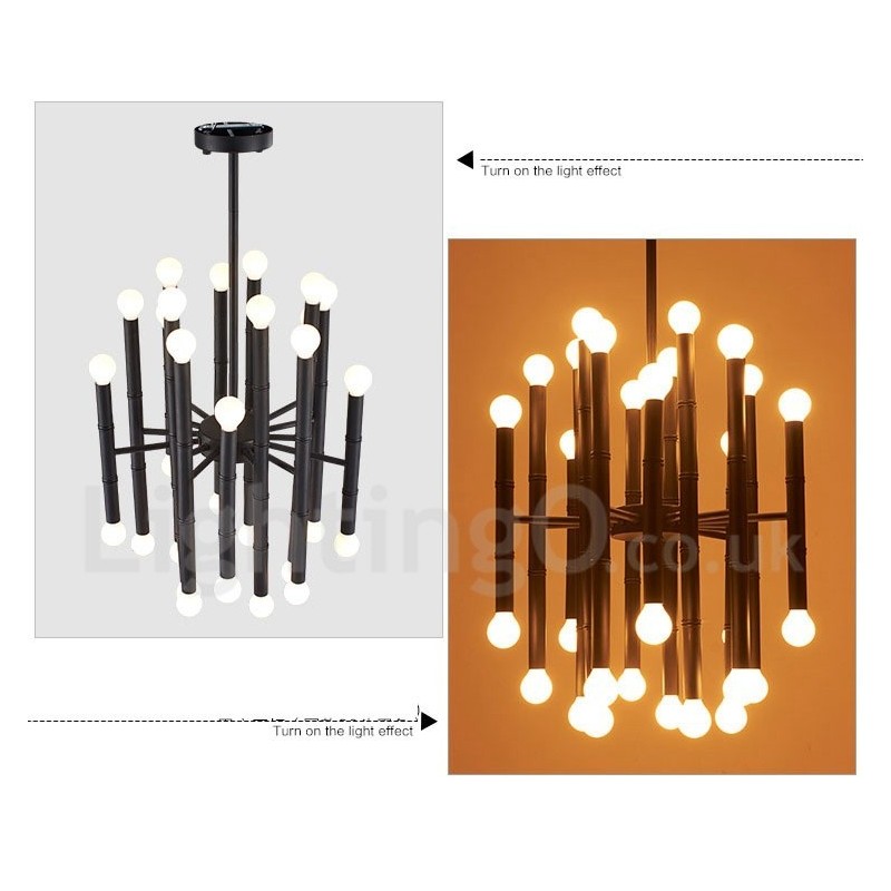 Lustre moderno contemporâneo de 30 luzes e 2 níveis para iluminação