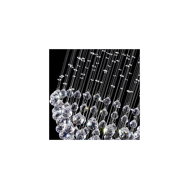 Luminária pendente moderna de cristal, lustre com 5 luzes, candeeiro de teto em cristal transparente, luminárias de teto