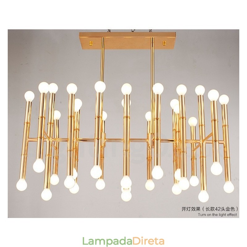 Lustre moderno contemporâneo de 42 luzes para luz