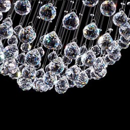 Luminária pendente moderna de cristal, lustre com 5 luzes, candeeiro de teto em cristal transparente, luminárias de teto