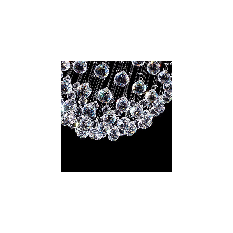 Luminária pendente moderna de cristal, lustre com 5 luzes, candeeiro de teto em cristal transparente, luminárias de teto