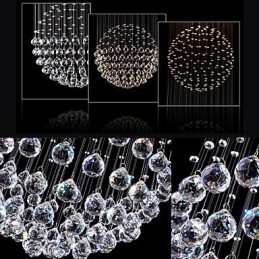Luminária pendente moderna de cristal, lustre com 5 luzes, candeeiro de teto em cristal transparente, luminárias de teto