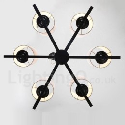 Lustre moderno contemporâneo de 6 luzes de nível único